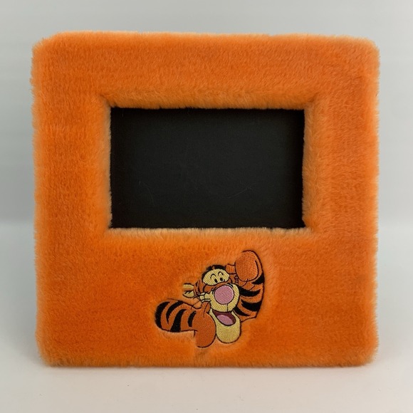 Disney Other - Disney Tigger Orange Fuzzy Furry Plush 4"x6" Photo Picture Frame